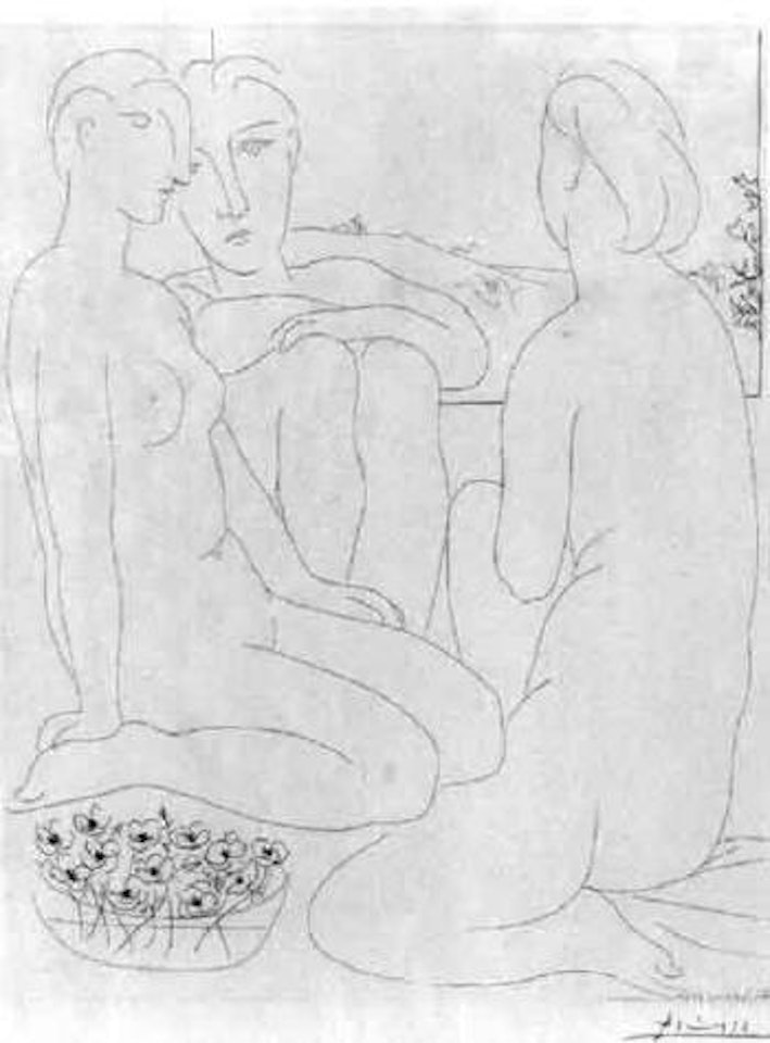 Trois femmes nues pres d'une fenetre by Pablo Picasso