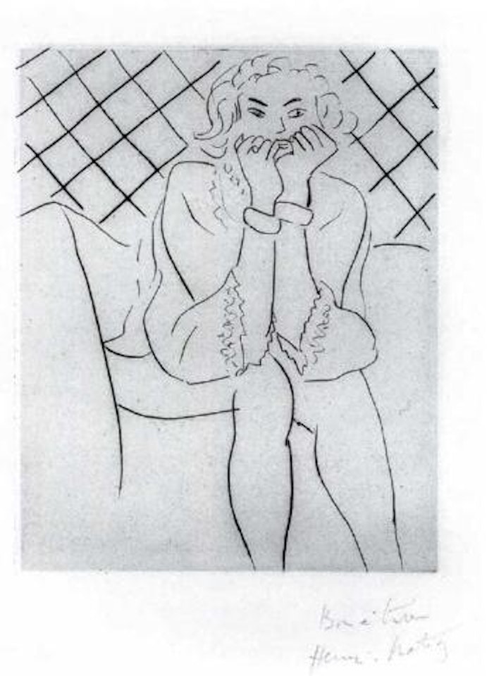 Figure assise mains au menton by Henri Matisse