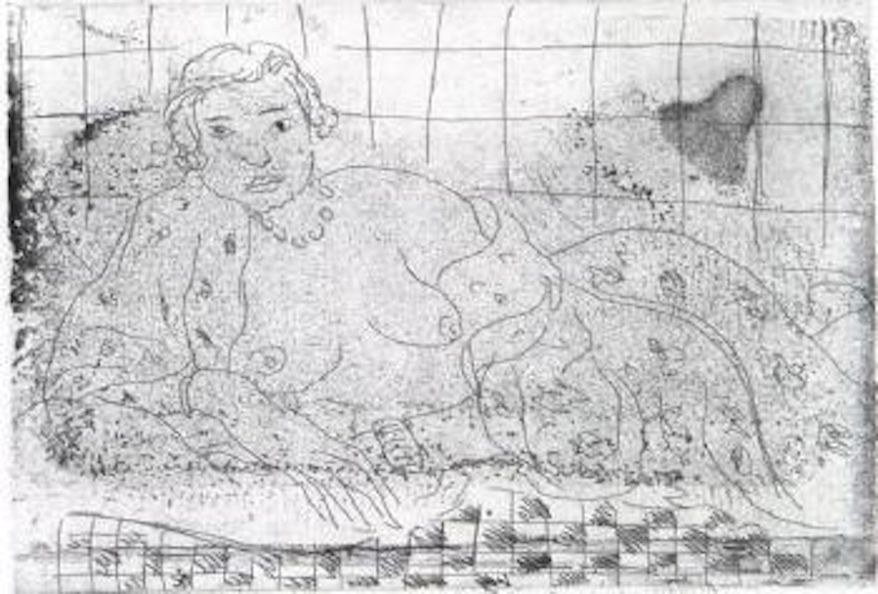 Nu couche, sol en damier by Henri Matisse