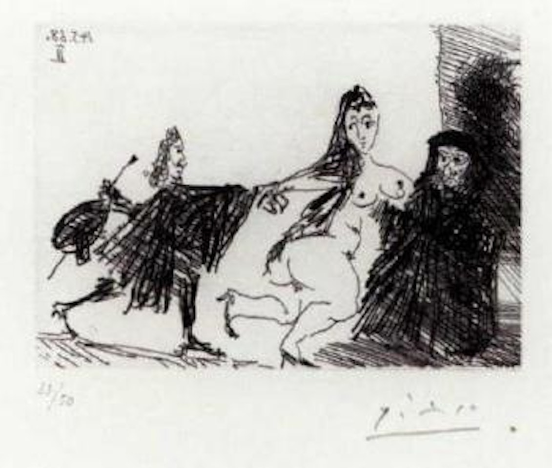 La Celestine en action, le pigeon. La Celestine et sa creature by Pablo Picasso