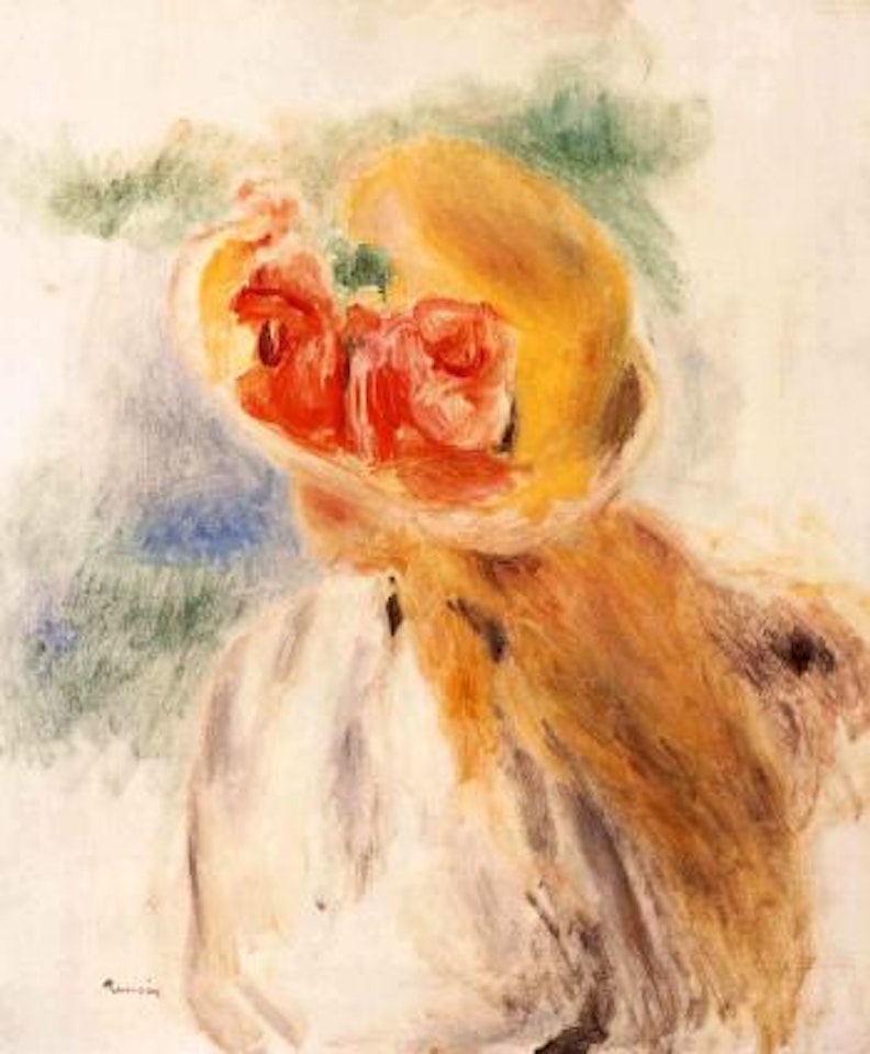 Jeune fille au chapeau fleuri by Pierre-Auguste Renoir
