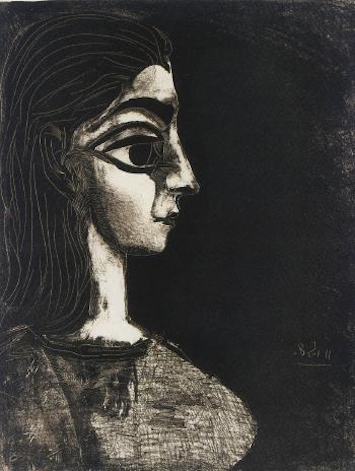Bust in profile by Pablo Picasso
