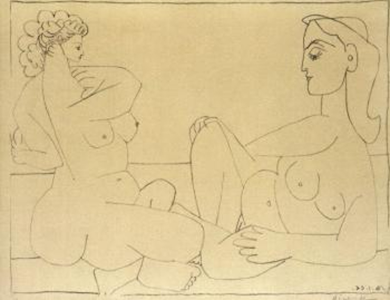 Deux femmes sur la plage by Pablo Picasso