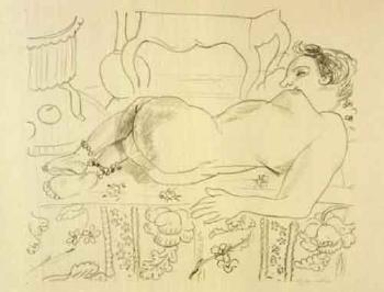 Nu couche sur sol fleuri by Henri Matisse