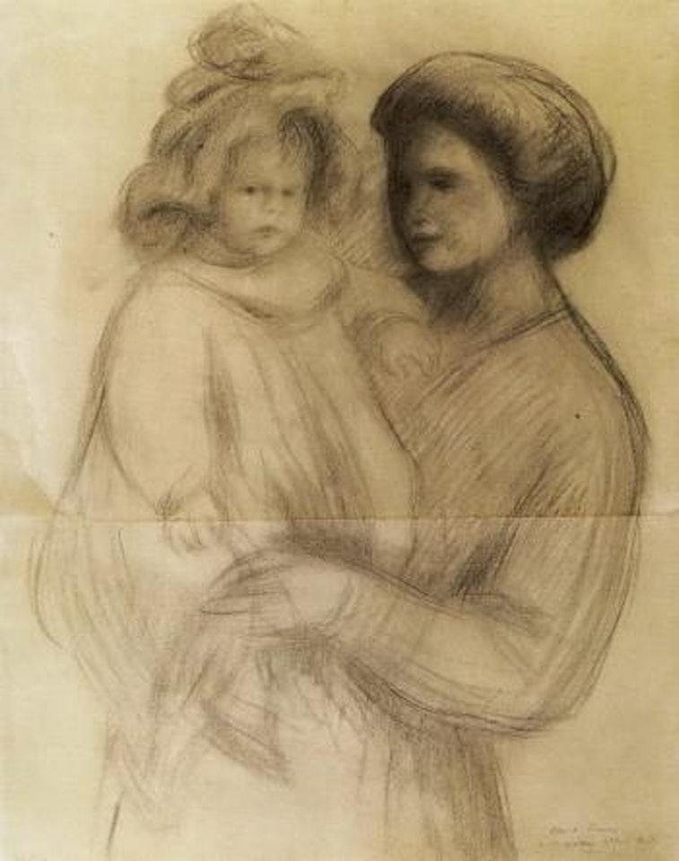 Claude Renoir dans les bras de sa nurse, Renee Jolivet by Pierre-Auguste Renoir