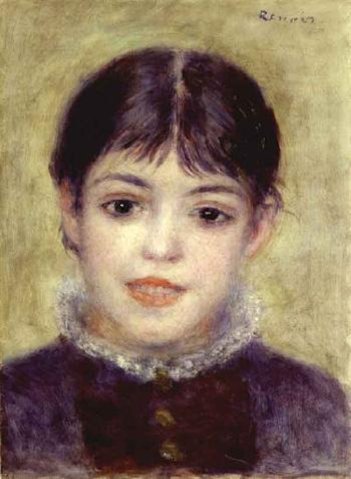 Young girl smiling by Pierre-Auguste Renoir
