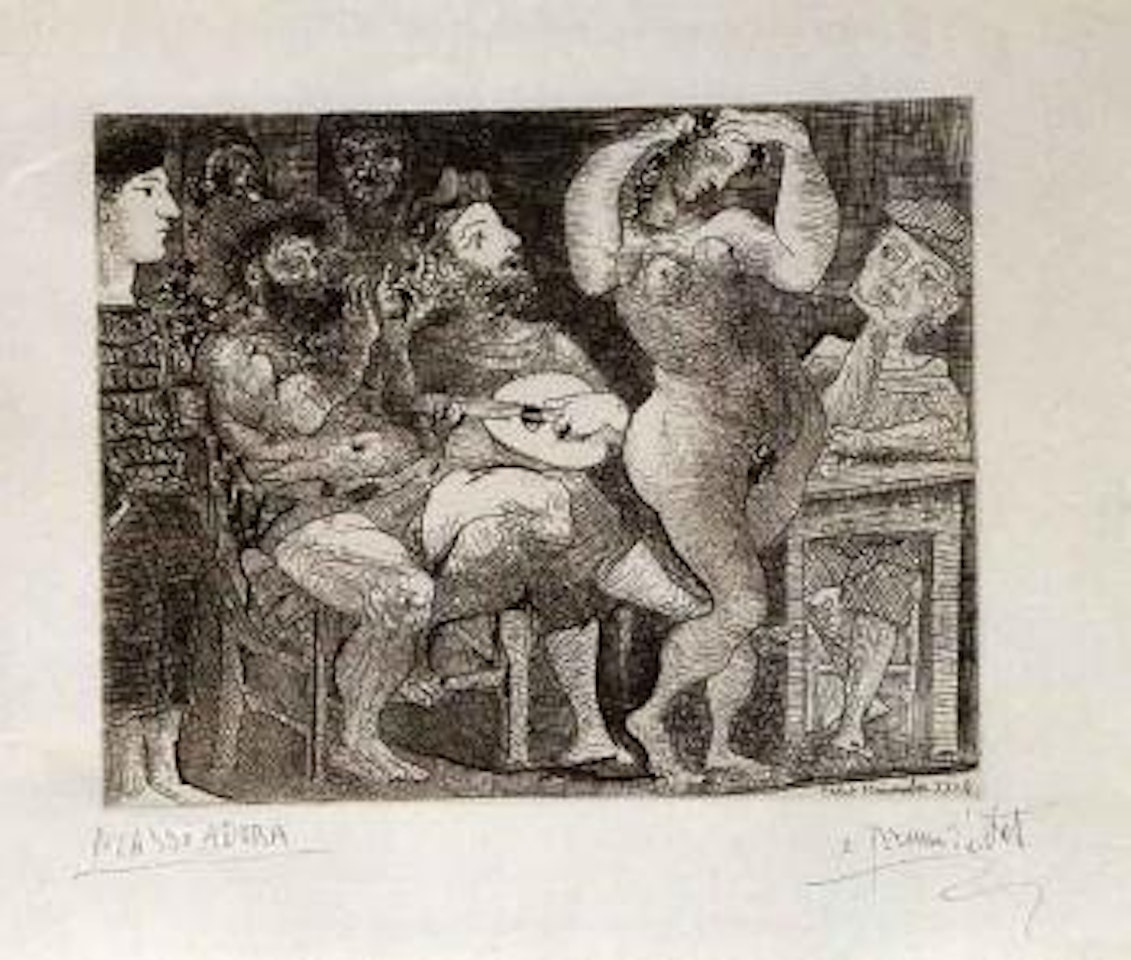 Au cabaret ou pecheurs Catalans en bordee by Pablo Picasso