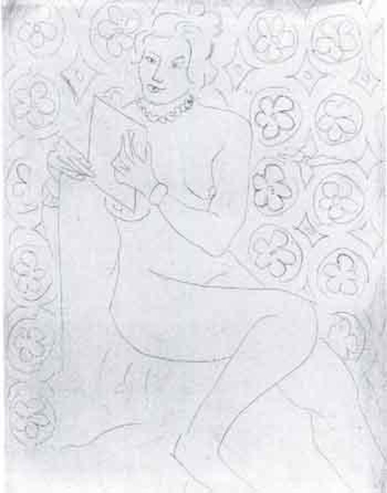 Figure lisant, fond Moucharabieh by Henri Matisse