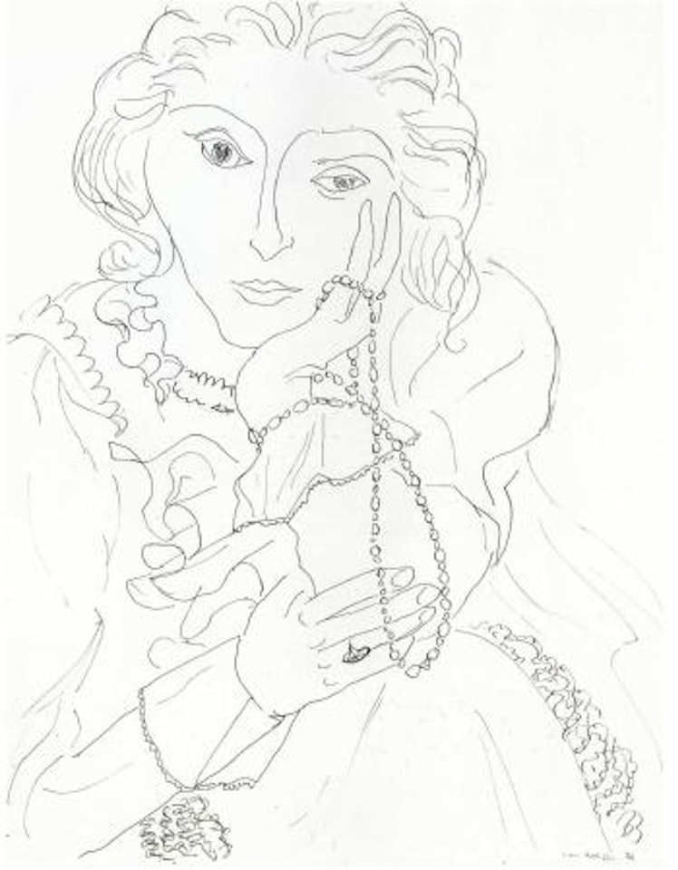 Femme au jabots et colliere de perles by Henri Matisse