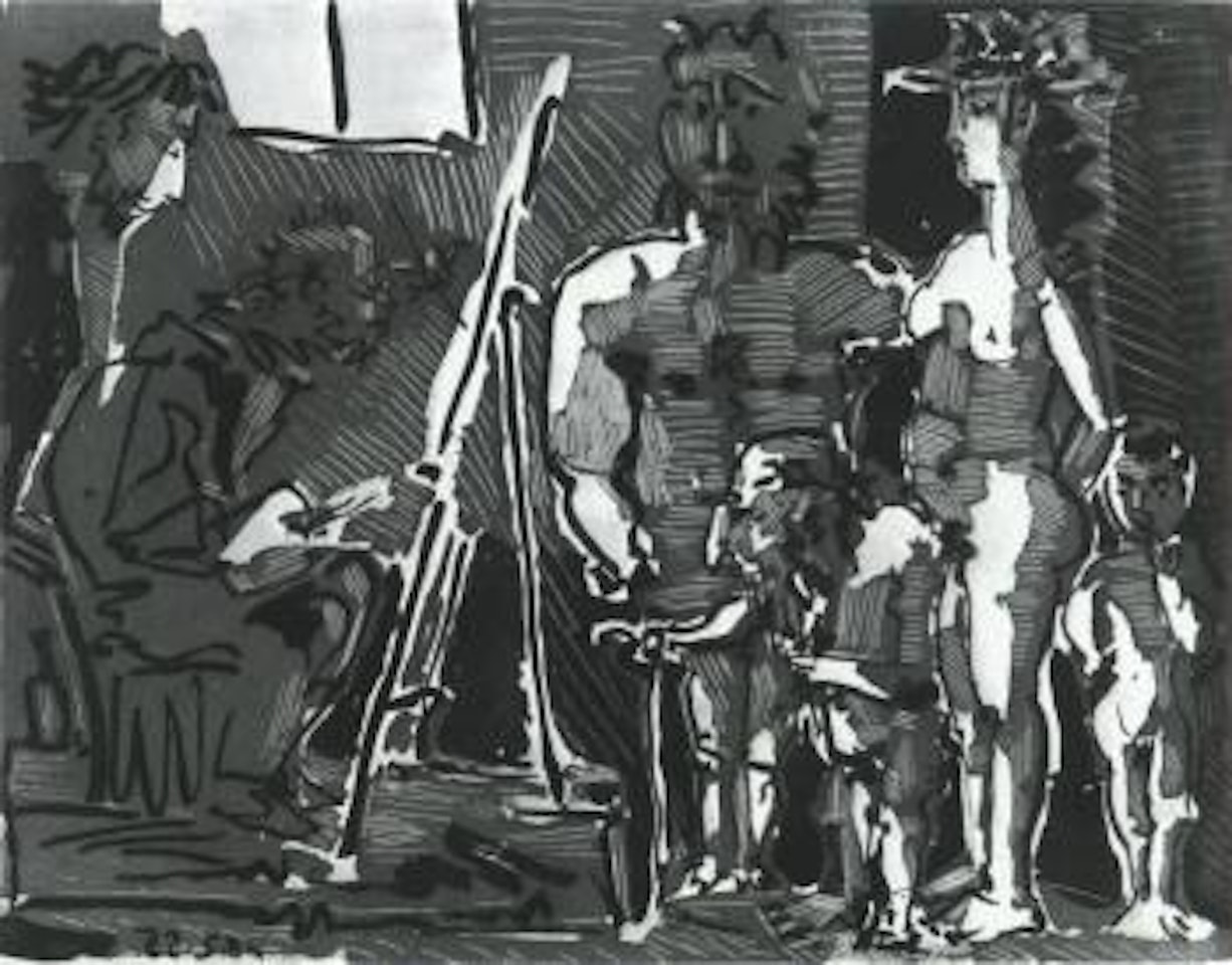 Variation sur le theme de las meninas: visiteurs a l'Atelier by Pablo Picasso