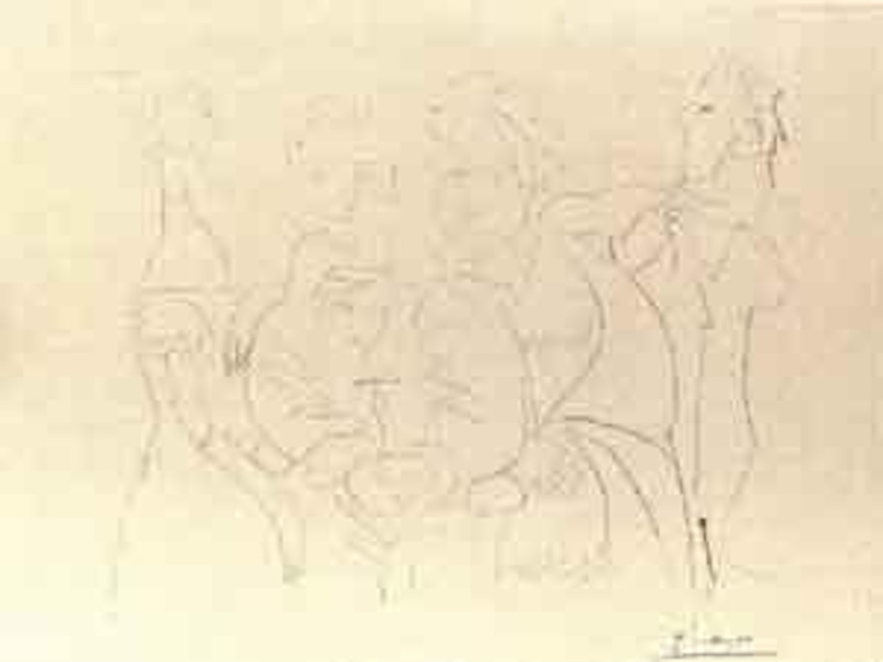 Portrait de famille, quatre personnages dont trois assis by Pablo Picasso