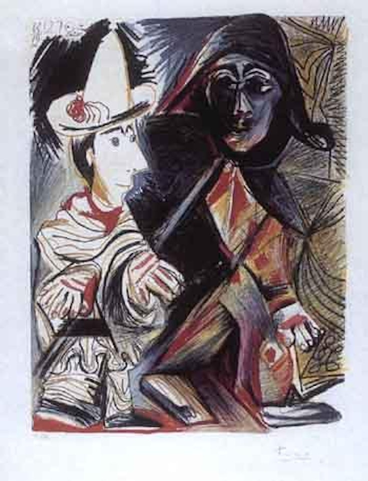 Deux harlequins by Pablo Picasso