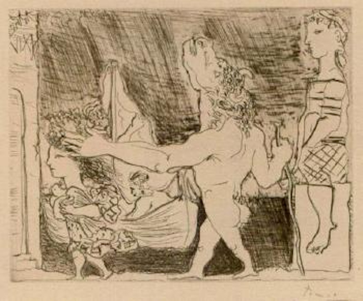 Minotaure aveugle guide par une fillette II by Pablo Picasso