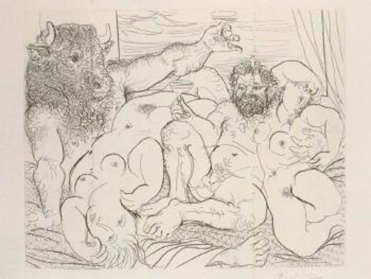 Scene bacchique au minotaure by Pablo Picasso