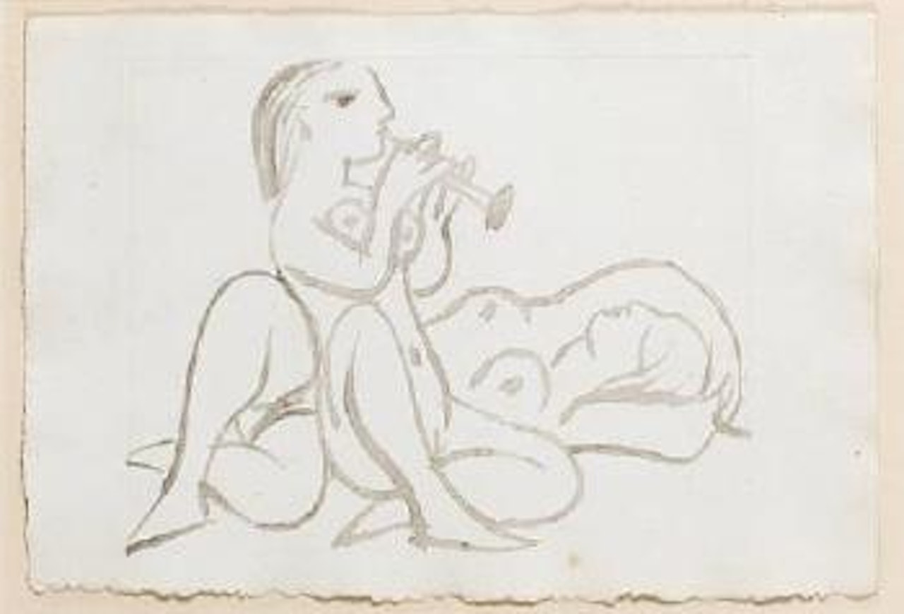 FlÃ»tiste et Dormeuse (Baer 485) by Pablo Picasso