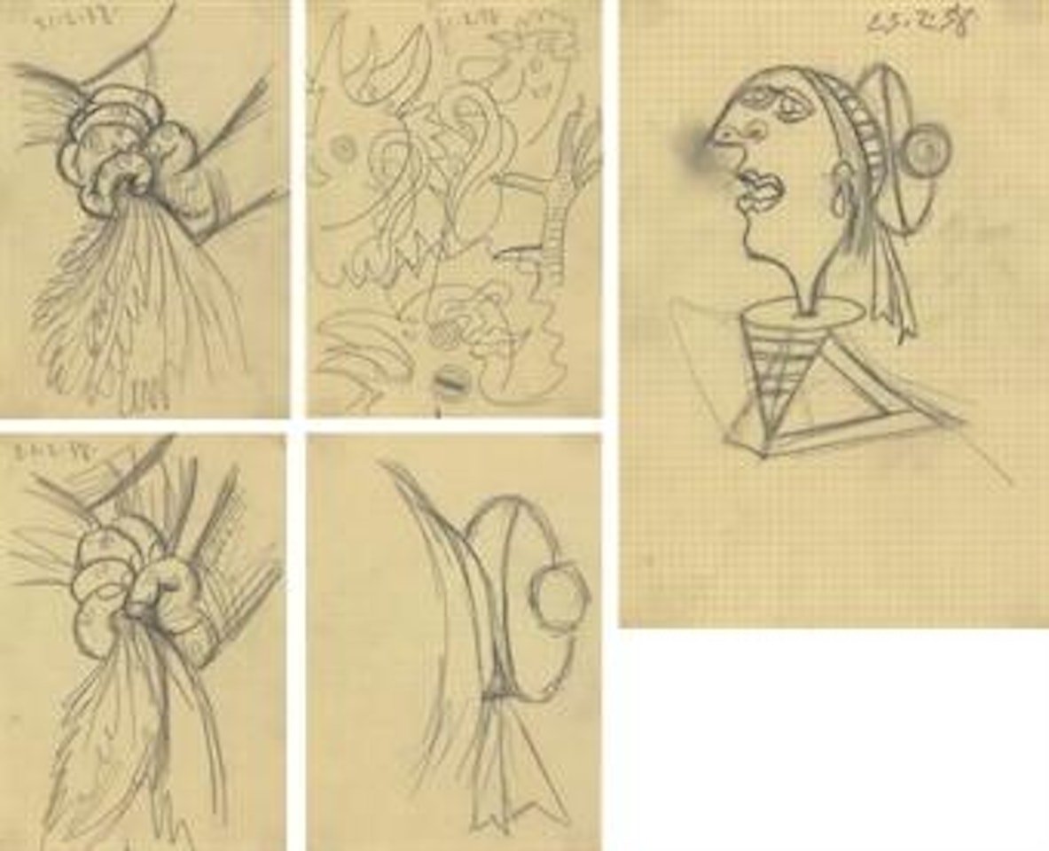 Cinq études pour "La femme au coq" by Pablo Picasso