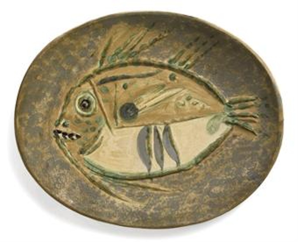 Poisson fond bleu by Pablo Picasso