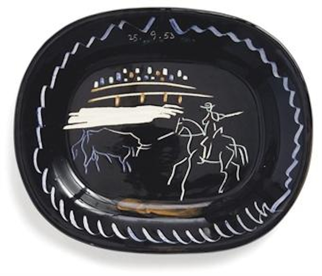 Corrida sur fond noir by Pablo Picasso
