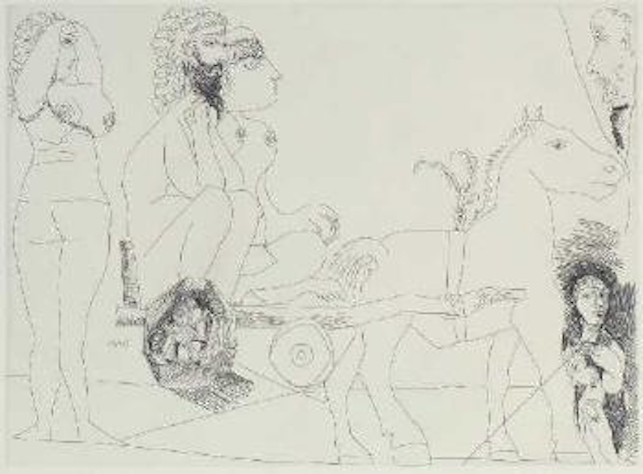 Degas revant., Couple en charrette sicilienne. Femme et jeune homme en toge by Pablo Picasso