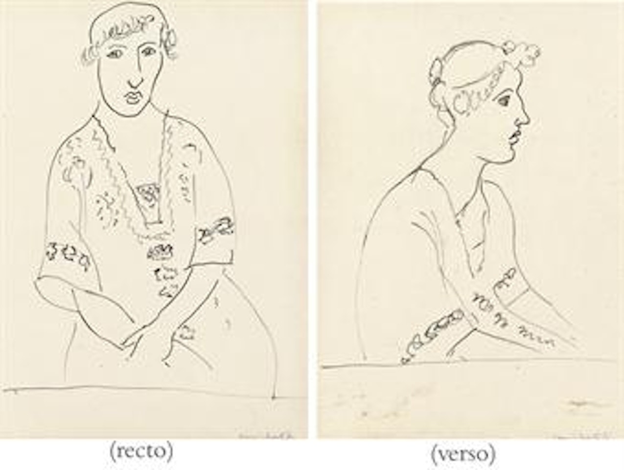 Femme assise de face, bras croisés by Henri Matisse