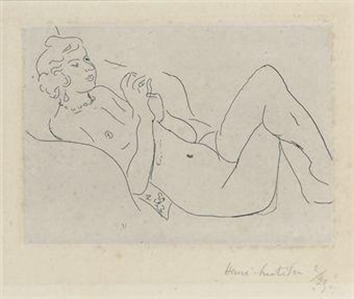 Nu allongé, les jambes repliées, avec un collier (Duthuit 113) by Henri Matisse