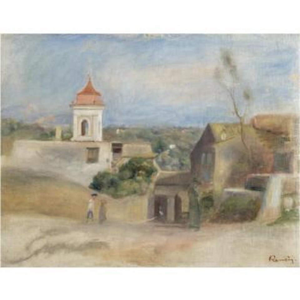 Paysage Et Chapelle - Paysage à Cagnes by Pierre-Auguste Renoir