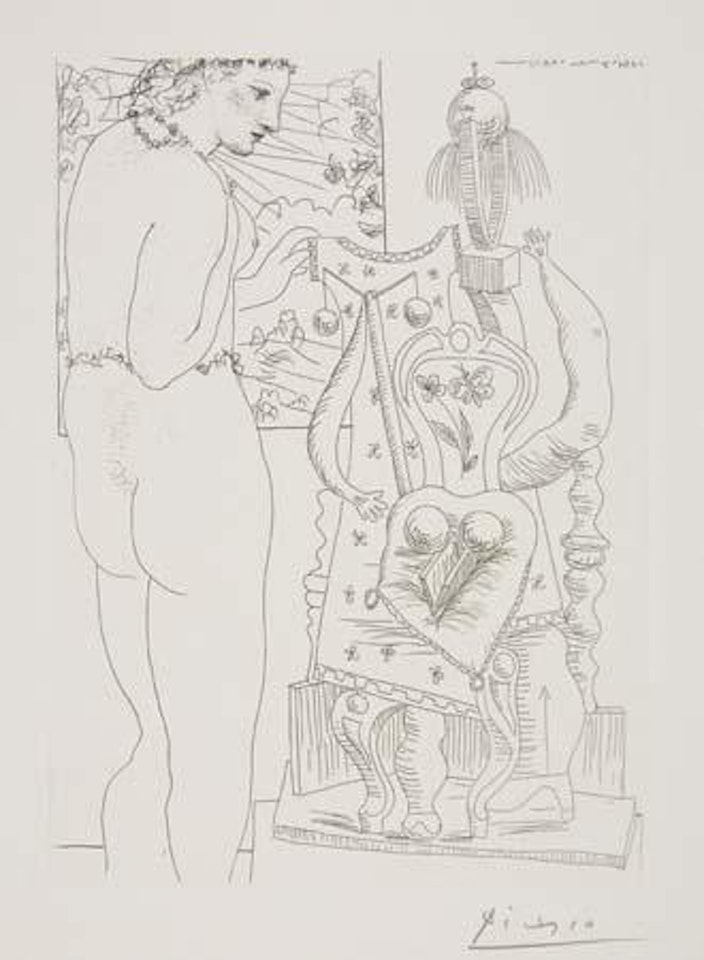 Modèle et sculpture surréaliste by Pablo Picasso