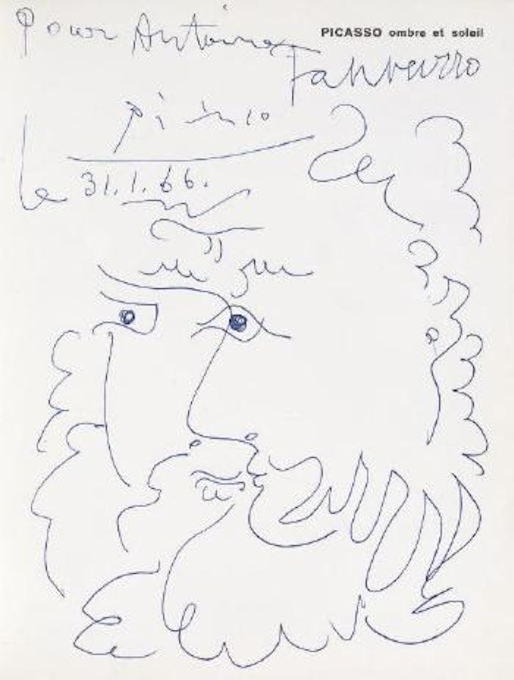 Portrait d'homme dans Pde Champris, Picasso ombre et soleil, Nancy, 1960 by Pablo Picasso