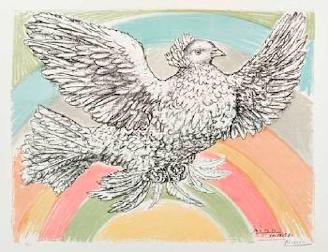 Le Columbe Volant (a l'Arc-en-Ciel) (B. 712; M. 214, R. 598) by Pablo Picasso