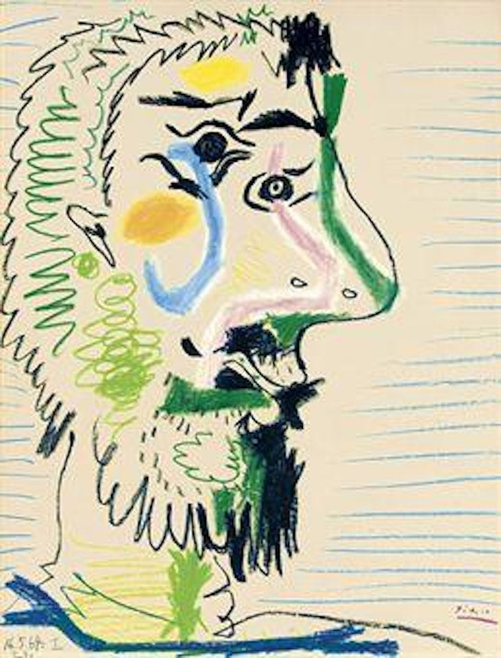 Tête d'homme barbu by Pablo Picasso