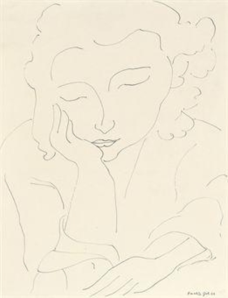 Jeune femme accoudée by Henri Matisse