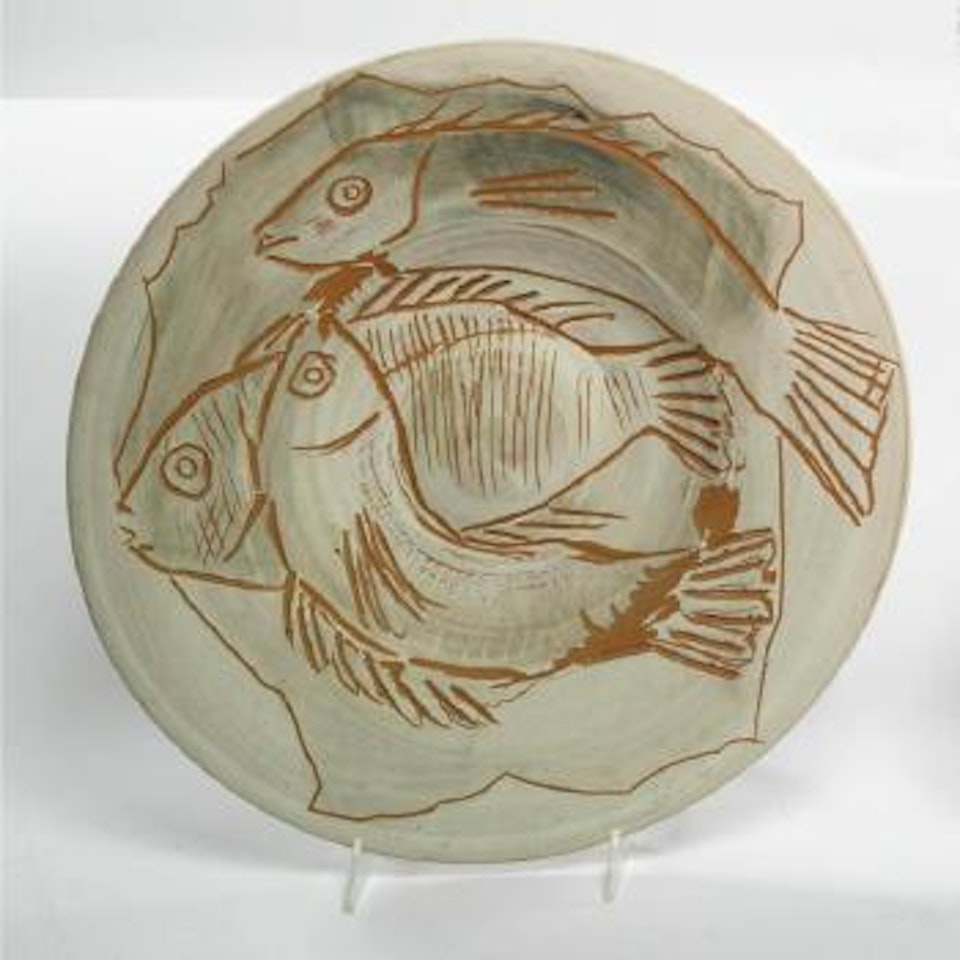 Trois Poissons Sur Fond Gris (A.r. 396) by Pablo Picasso