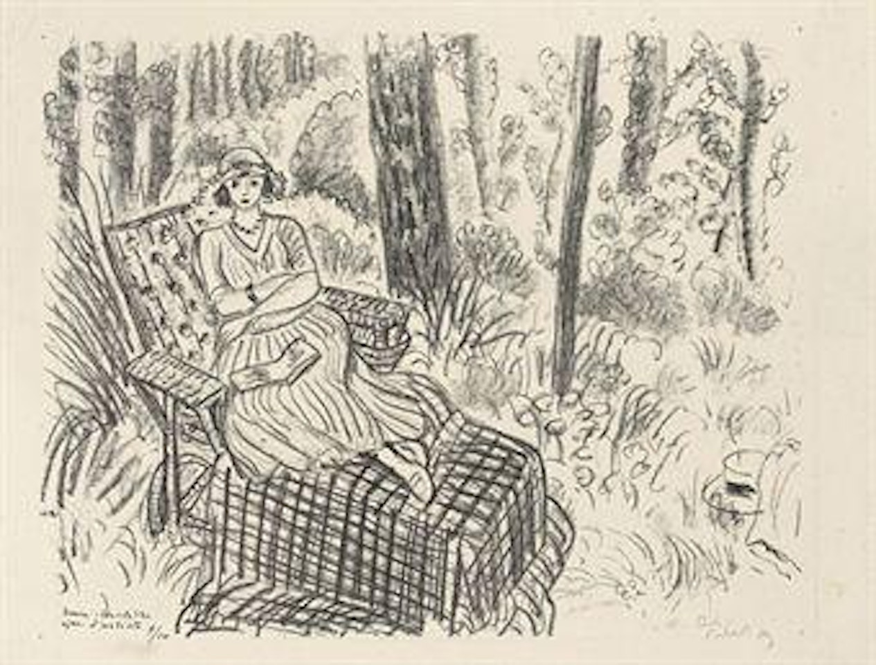 Jeune Fille à la Chaise-longue dans un Sous-bois (D.-M. 425) by Henri Matisse