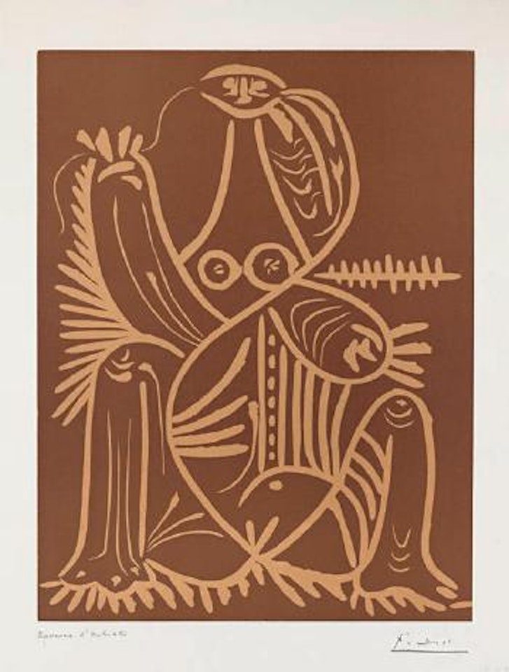 Femme Assise en Pyjama de Plage by Pablo Picasso