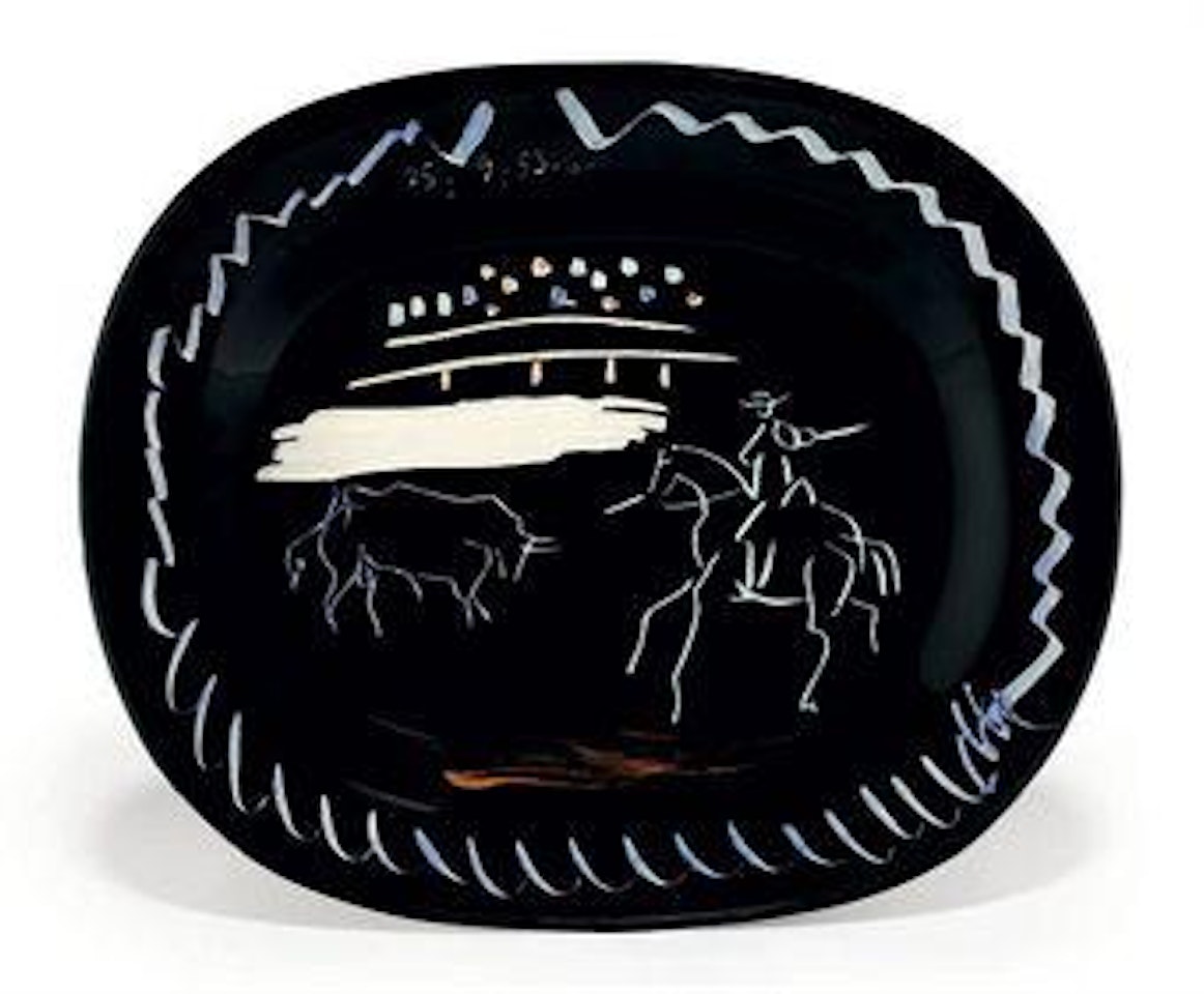 Corrida on Black Ground (A.R. 198) by Pablo Picasso
