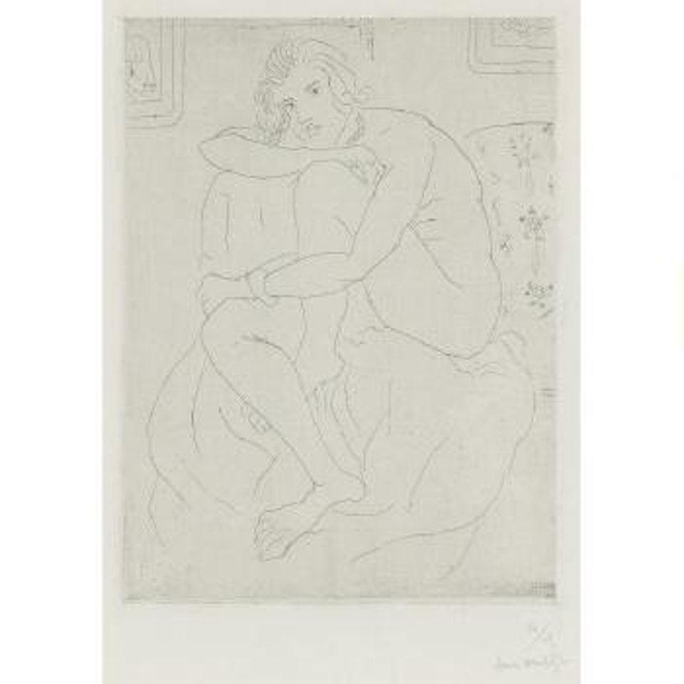 Nu Assis, Mains Aux Genoux (D. 135) by Henri Matisse