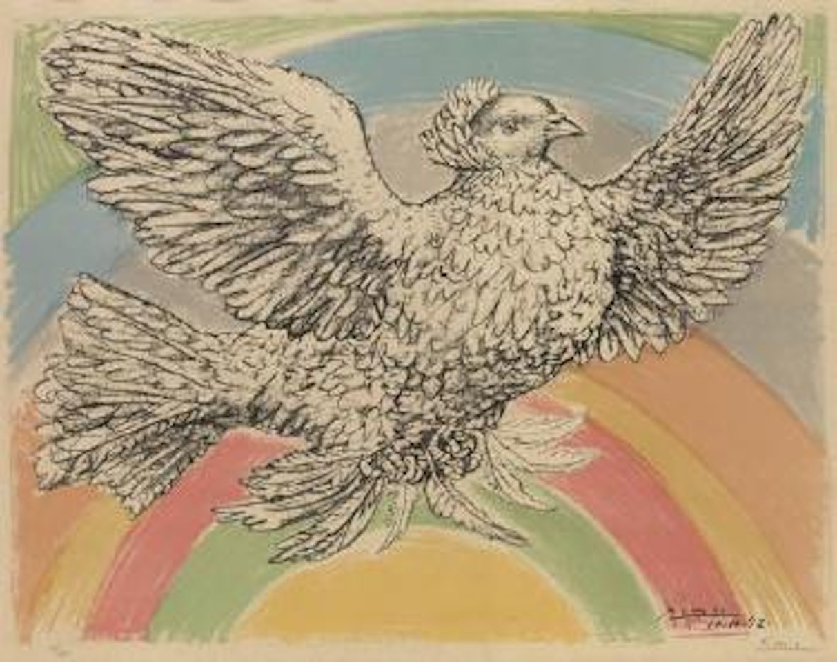 Le Colombe Volant (á l'Arc-en-Ciel) by Pablo Picasso