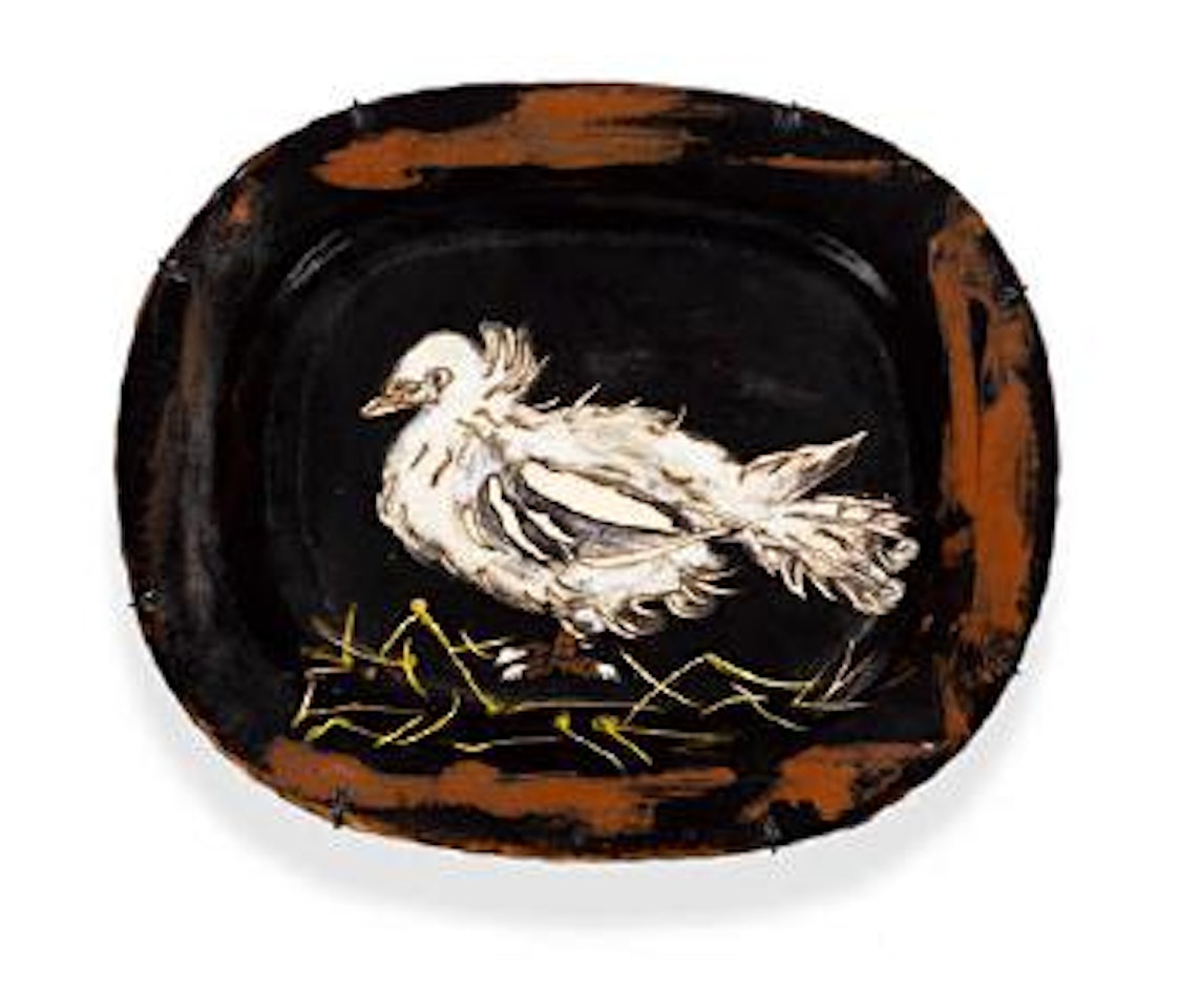 Dove on a straw bed by Pablo Picasso