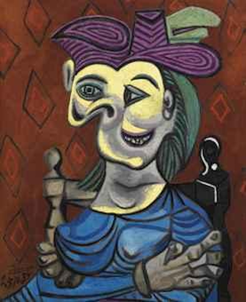 Femme assise, robe bleue by Pablo Picasso