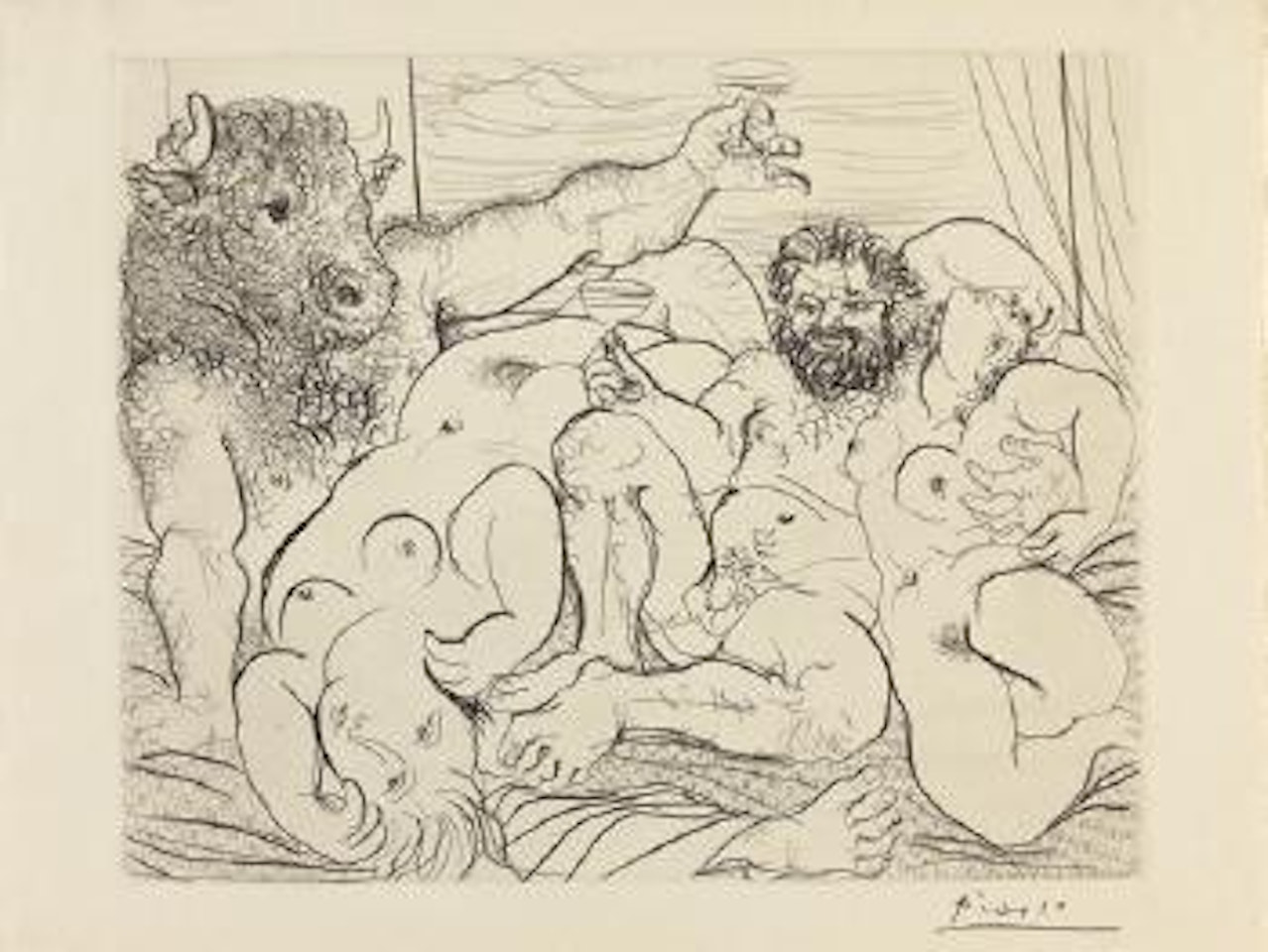 Scène bacchique au Minotaure by Pablo Picasso