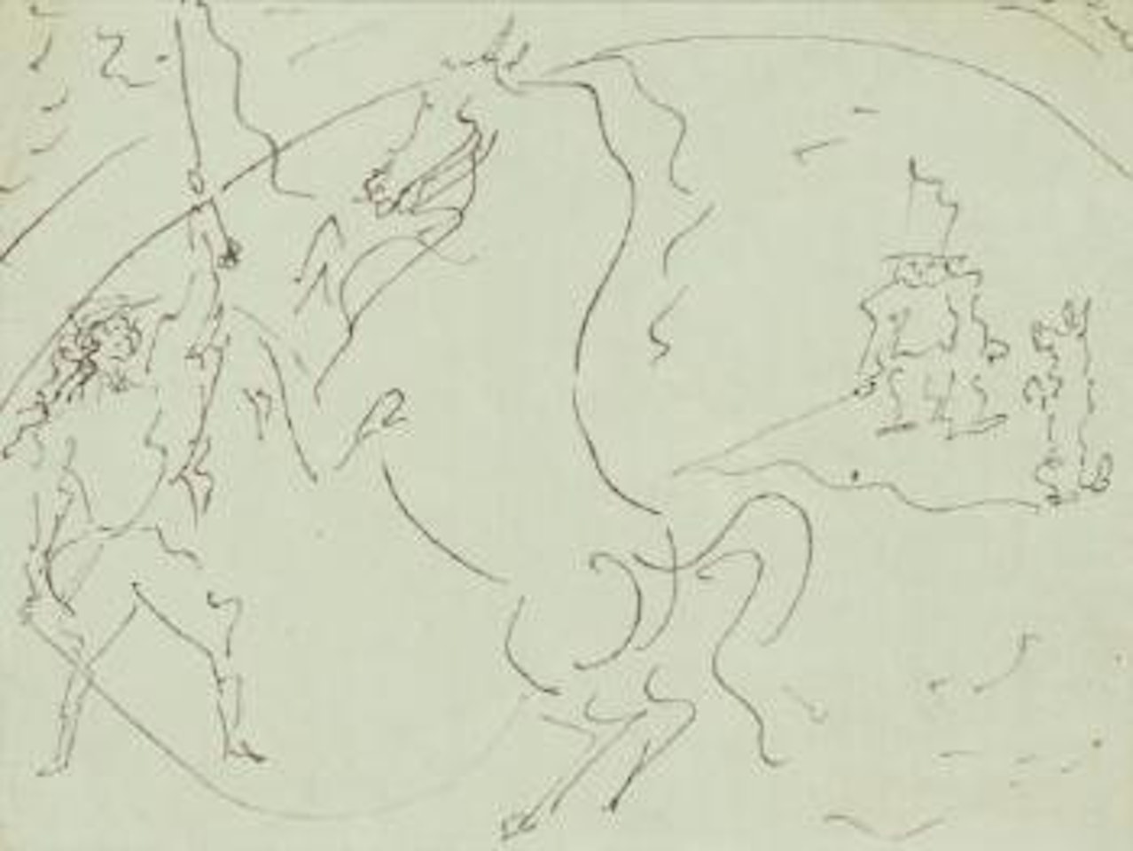 Scène De Cirque : Le Cheval Dressé Et Le Chien Savant by Pablo Picasso