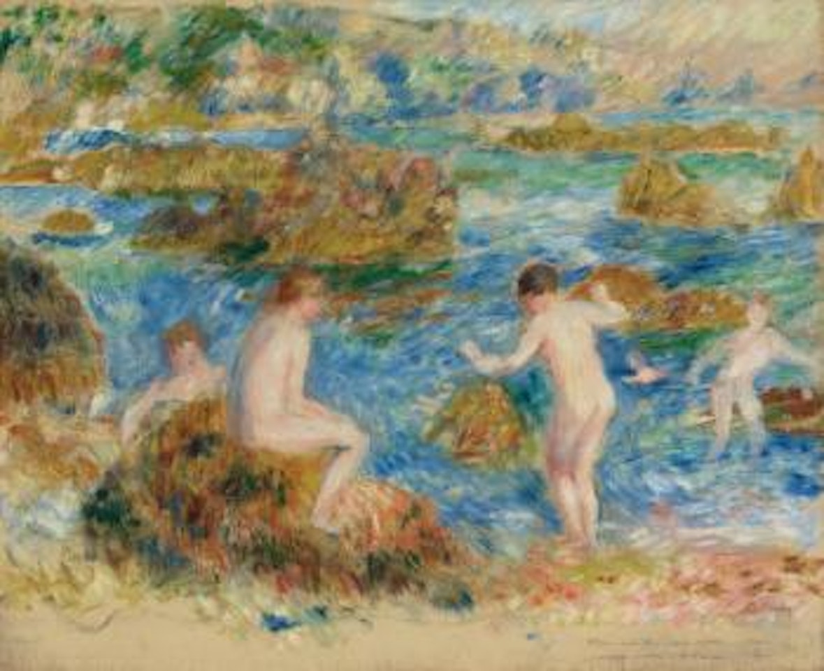 Garçons Nus Dans Les Rochers à Guernsey by Pierre-Auguste Renoir