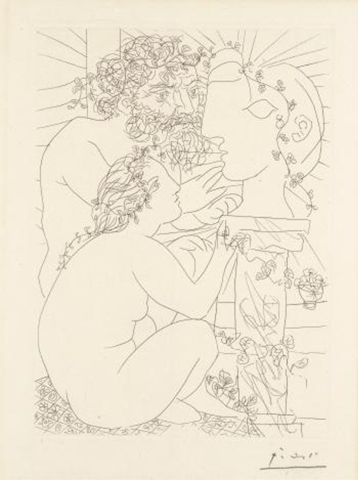 Sculpteur, Modele Accroupi Et Tete Sculptee (B. 155) by Pablo Picasso