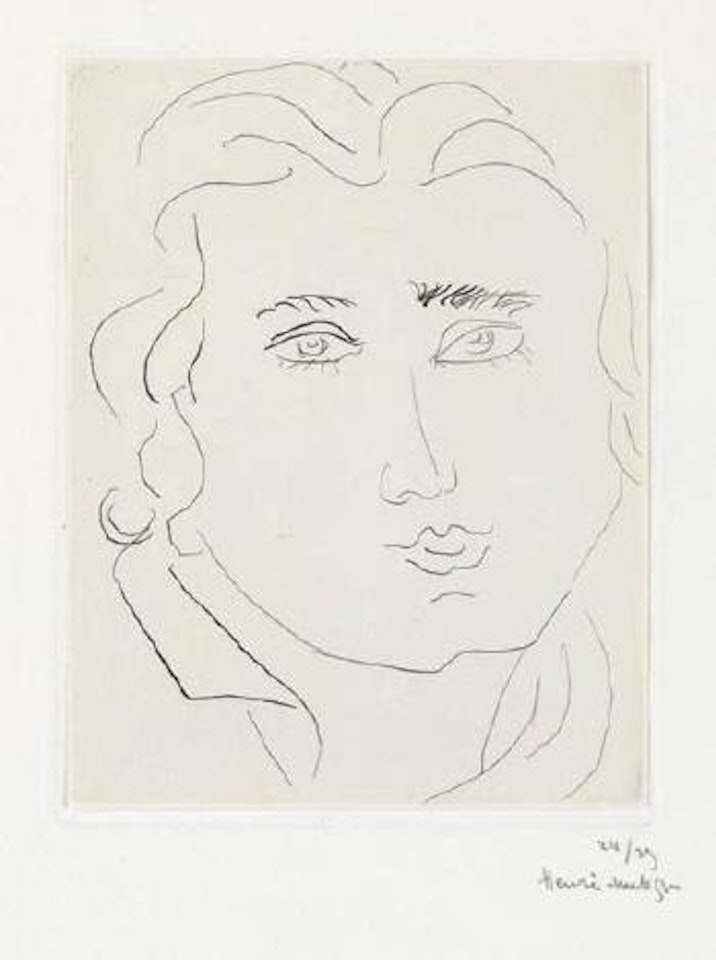 Tête de jeune fille aux sourcils rectangulaires by Henri Matisse