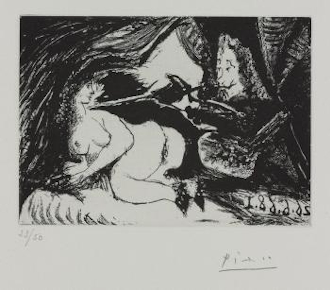 Peintre Peignant La Nuque De Son Jeune ModÃ¨le (B. 1668, Ba. 1684) by Pablo Picasso
