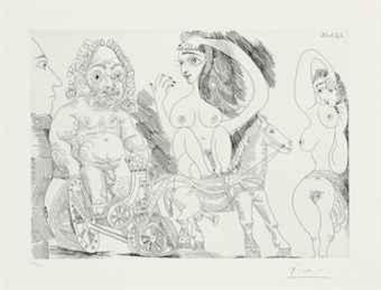 Char romain avec vieil Athlète, from La Série 347 (B. 1527; Ba. 1543) by Pablo Picasso