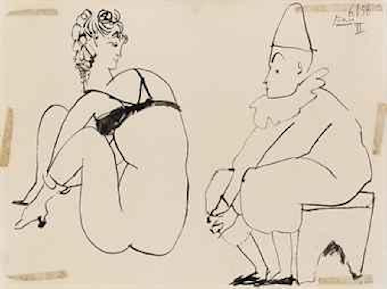 Femme et clown by Pablo Picasso