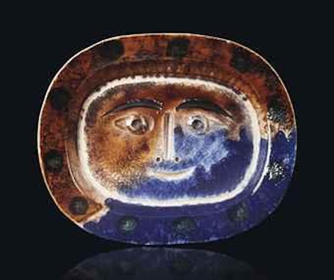 Brown/blue face (AR 2) by Pablo Picasso