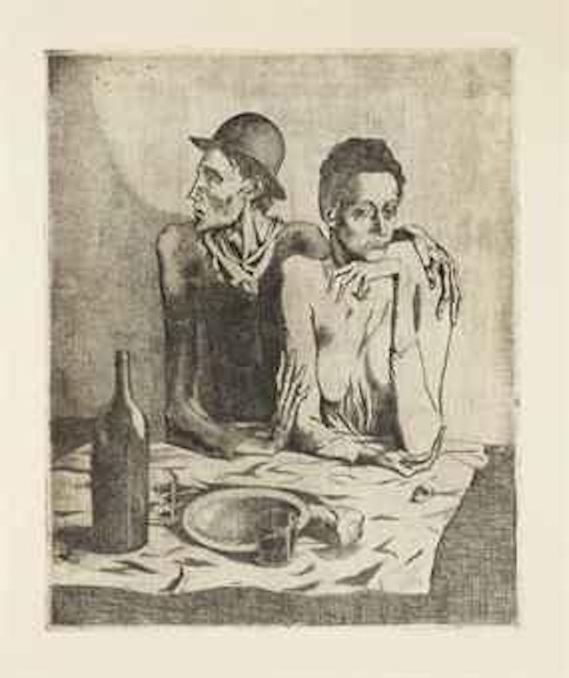 Le Repas Frugal, from: La Suite des Saltimbanques (Bloch 1; Baer 2 II b2) by Pablo Picasso