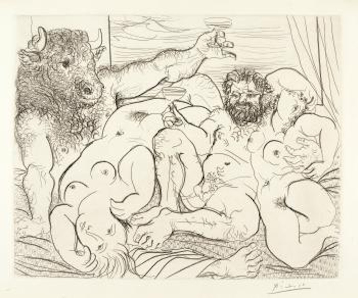 Scene Bachique Au Minotaure (B. 192) by Pablo Picasso